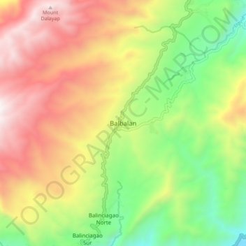 Balbalan topographic map, elevation, terrain