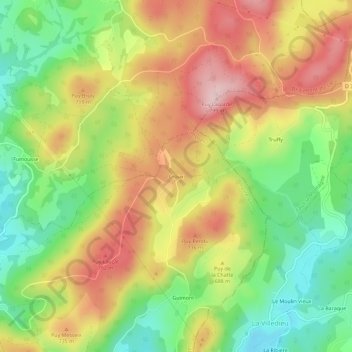 Croux topographic map, elevation, terrain