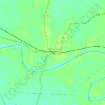 Kampur topographic map, elevation, terrain