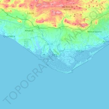 Faro topographic map, elevation, terrain