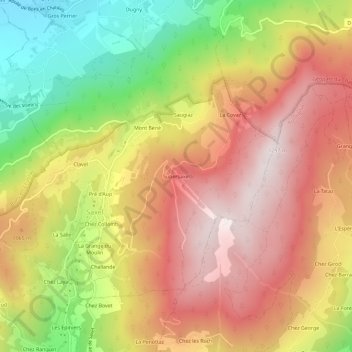 Supersaxel topographic map, elevation, terrain