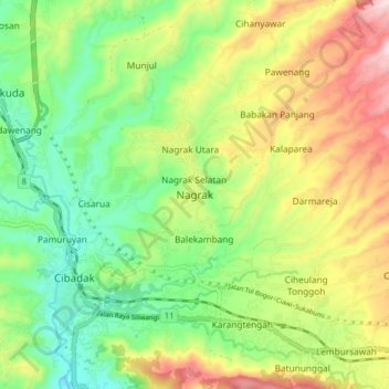 Nagrak topographic map, elevation, terrain