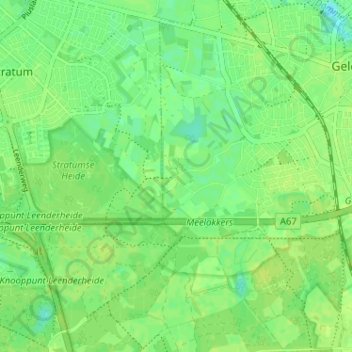 Gijzenrooi topographic map, elevation, terrain