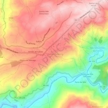 Santa Ovaia topographic map, elevation, terrain