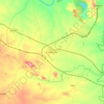 Chitarpur topographic map, elevation, terrain