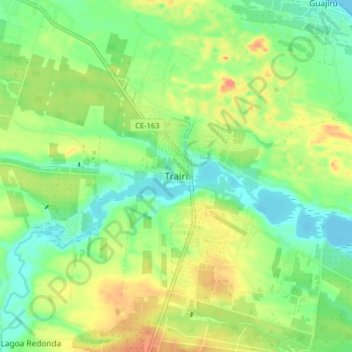 Trairi topographic map, elevation, terrain