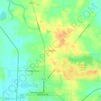 Rolling Acres topographic map, elevation, terrain