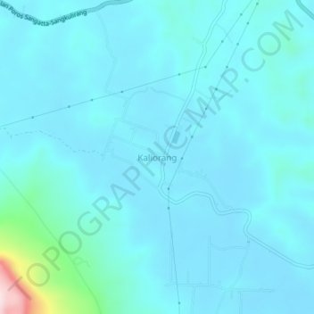 Kaliorang topographic map, elevation, terrain