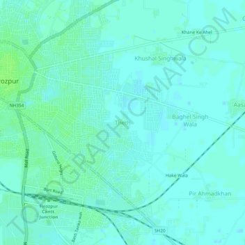 Theth topographic map, elevation, terrain