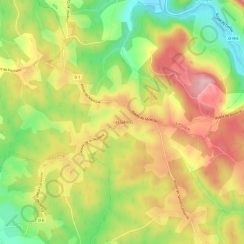Les Gibilis topographic map, elevation, terrain