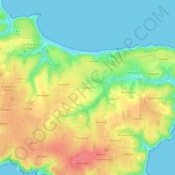 Borduro topographic map, elevation, terrain
