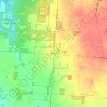 Marcy topographic map, elevation, terrain
