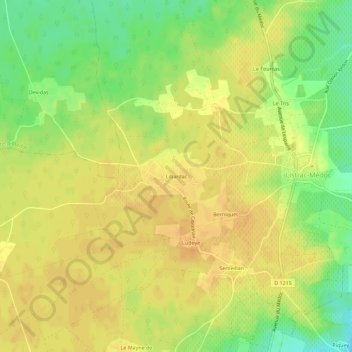 Libardac topographic map, elevation, terrain
