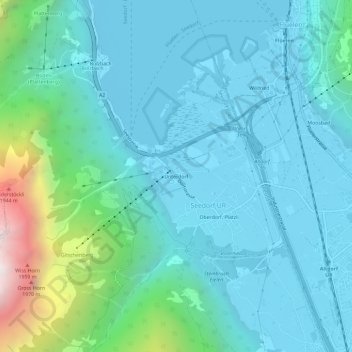 Unterdorf topographic map, elevation, terrain