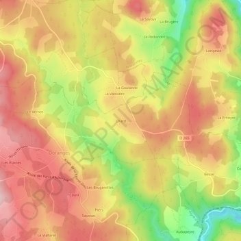 Chard topographic map, elevation, terrain