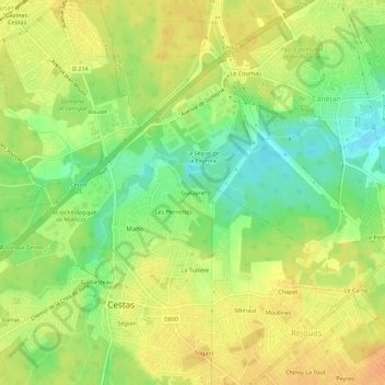 Guitayne topographic map, elevation, terrain