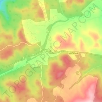 Kanakumbi topographic map, elevation, terrain