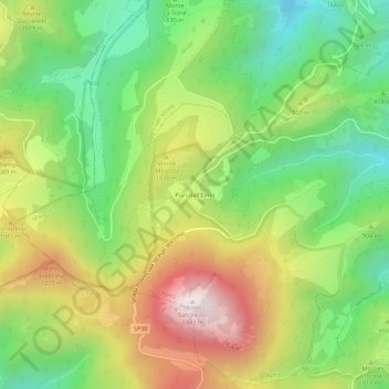 Pian dell'Elmo topographic map, elevation, terrain