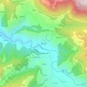 kursari topographic map, elevation, terrain