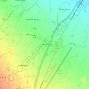 Cascina Dentis topographic map, elevation, terrain