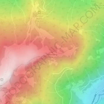 Oberberg topographic map, elevation, terrain