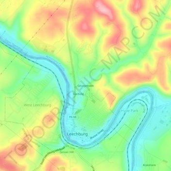 Georgetown topographic map, elevation, terrain