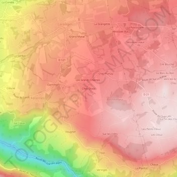 Chez Divoz topographic map, elevation, terrain