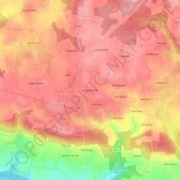 La Grée Valy topographic map, elevation, terrain