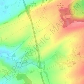 Nate Champ topographic map, elevation, terrain