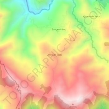 Alto San Juan topographic map, elevation, terrain