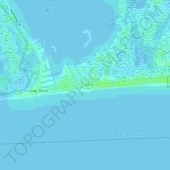 Long Point topographic map, elevation, terrain
