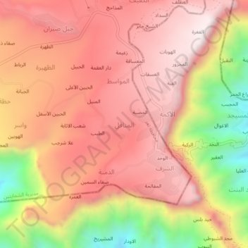Al Manaqil topographic map, elevation, terrain