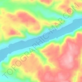 Nile 6th. Cataract topographic map, elevation, terrain