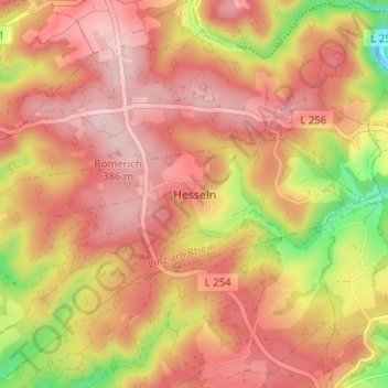 Hesseln topographic map, elevation, terrain