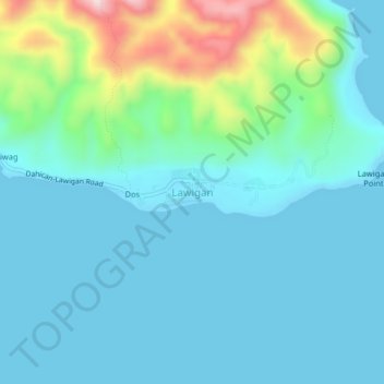Lawigan topographic map, elevation, terrain