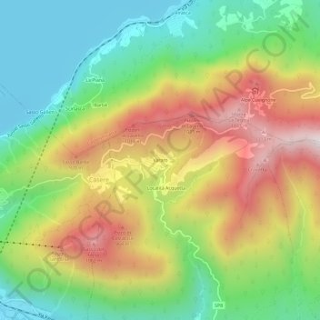 Vararo topographic map, elevation, terrain