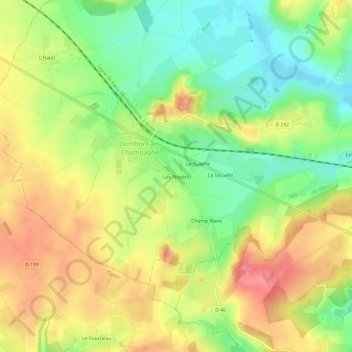 Les Noyers topographic map, elevation, terrain