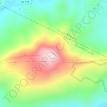 McAfee Knob topographic map, elevation, terrain