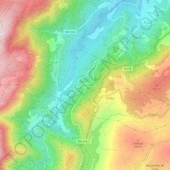 Pêro Soares topographic map, elevation, terrain