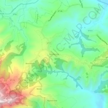 San Martino topographic map, elevation, terrain