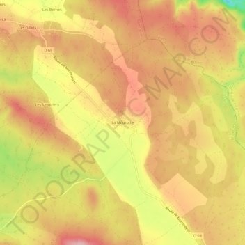 La Mourotte topographic map, elevation, terrain