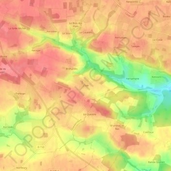L'Isle topographic map, elevation, terrain