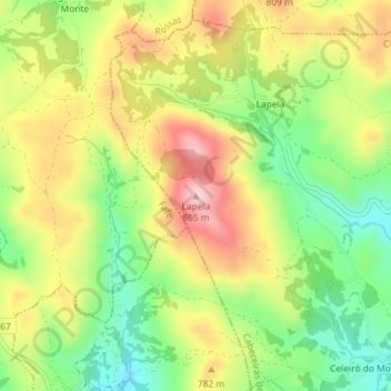 Lapela topographic map, elevation, terrain