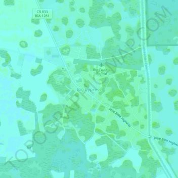 Big Cypress topographic map, elevation, terrain