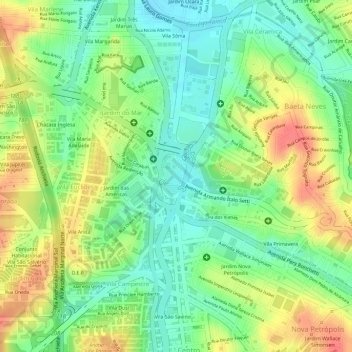 Paço Municipal topographic map, elevation, terrain