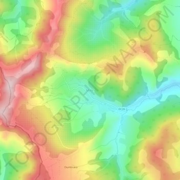 Malin topographic map, elevation, terrain