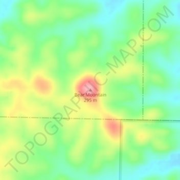 Bear Mountain topographic map, elevation, terrain