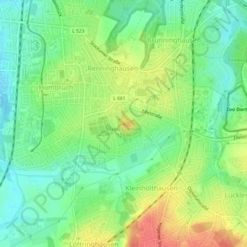 Halde Gotthelf topographic map, elevation, terrain