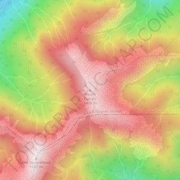 Mount Curran topographic map, elevation, terrain