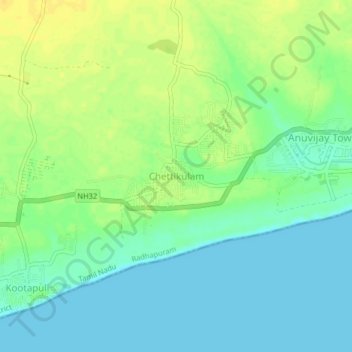 Chettikulam topographic map, elevation, terrain